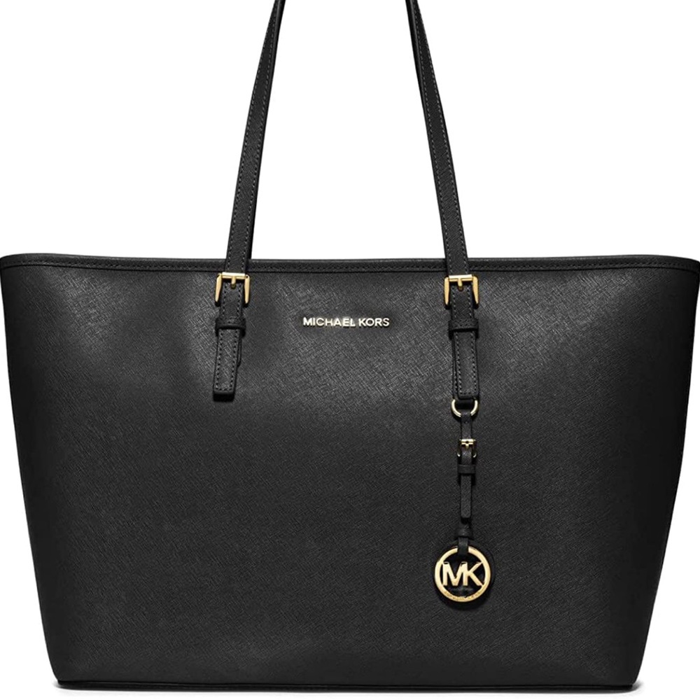 MICHAEL KORS Black Leather Tote